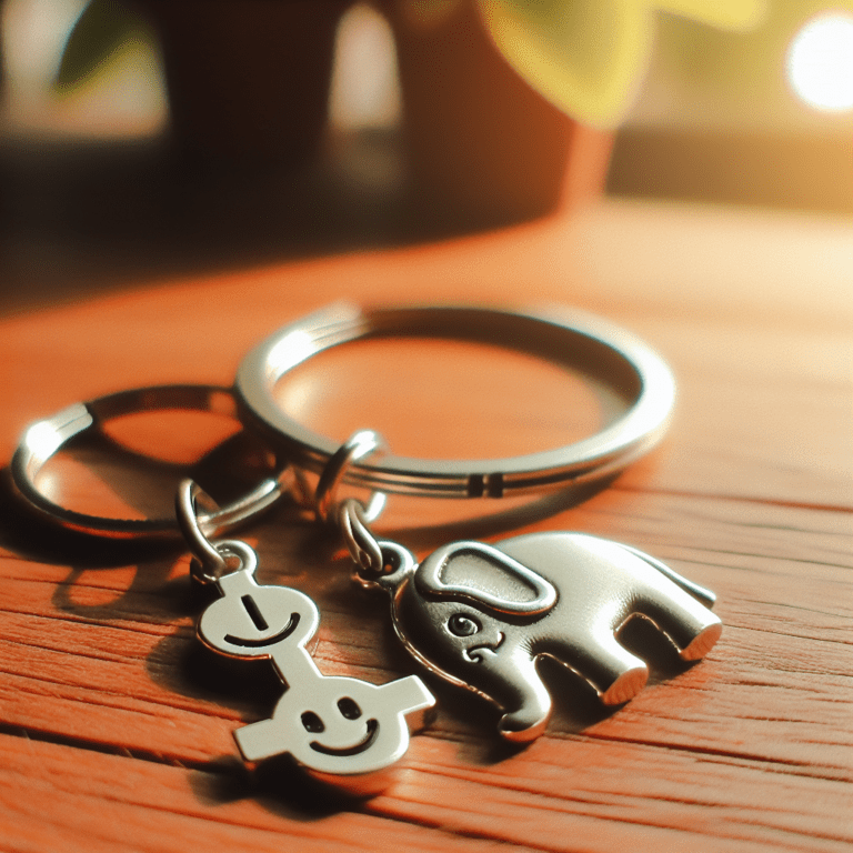 Voeg wat positiviteit toe aan je sleutelhanger met een zilverkleurige sleutelhanger met positieve boodschap en olifantenbedel