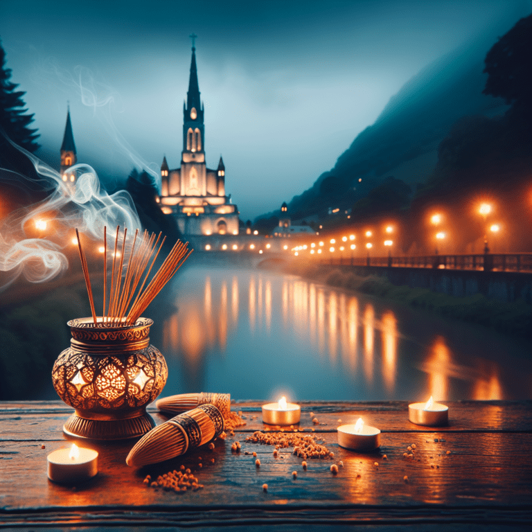 Ontdek de heilige geur van Onze Lieve Vrouw van Lourdes met religieuze wierookkegels
