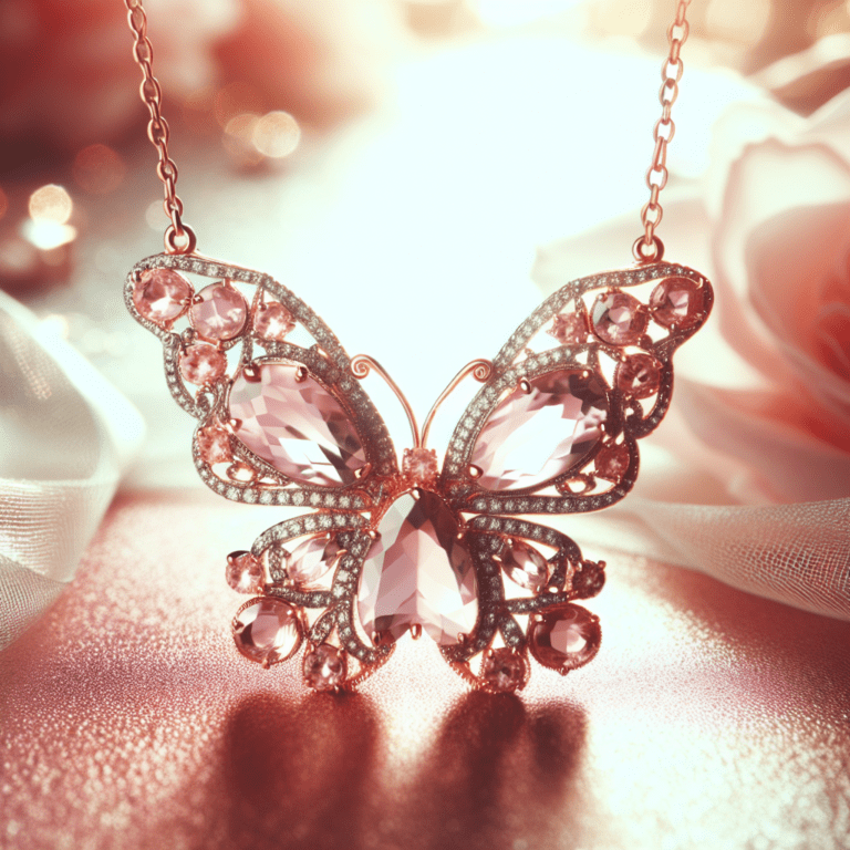 Omarm je innerlijke schoonheid met een prachtige vlinderketting Rozenkwarts ketting