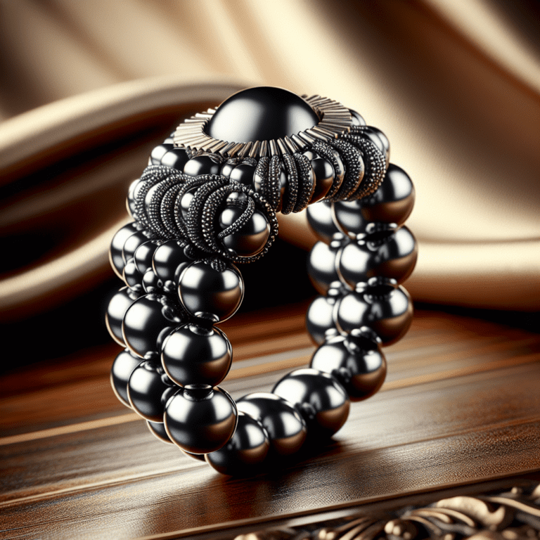 Luxe en uniek: de intrigerende ring van Edelsteenkralen Hematiet met Kraal