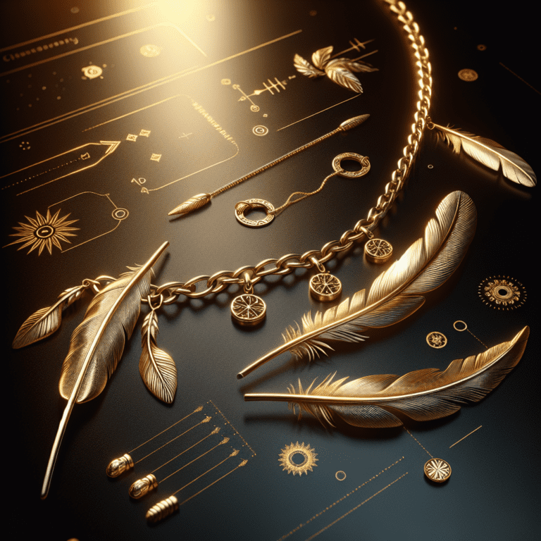 Ontdek de betekenis achter de gouden ketting met 3 kleine en 1 grote veer