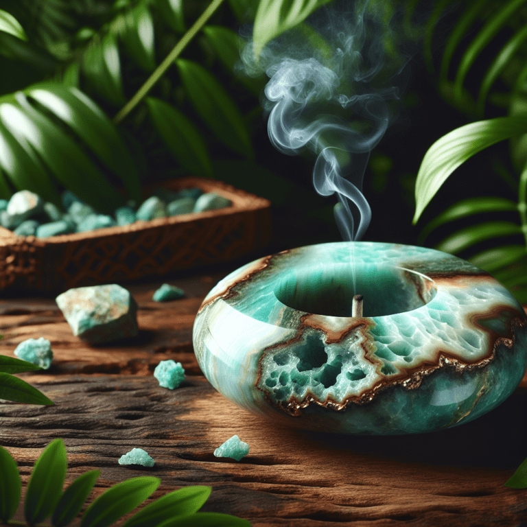 Ontdek de natuurlijke schoonheid van de wierookhouder van Amazonietsteen
