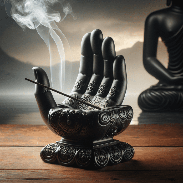 Ontdek de schoonheid van Zwarte Hars Wierookbrander in de vorm van Boeddha's hand