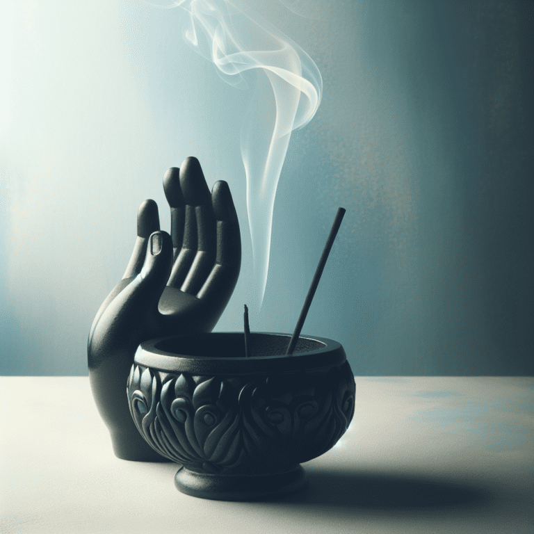 Ervaar rust met Zwarte Hars Wierookbrander in de vorm van de hand van Boeddha