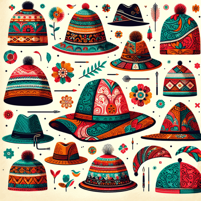 Handgemaakte Unisex Nepalese Muts : Kleurrijk met Dominante zwart met Bloemen