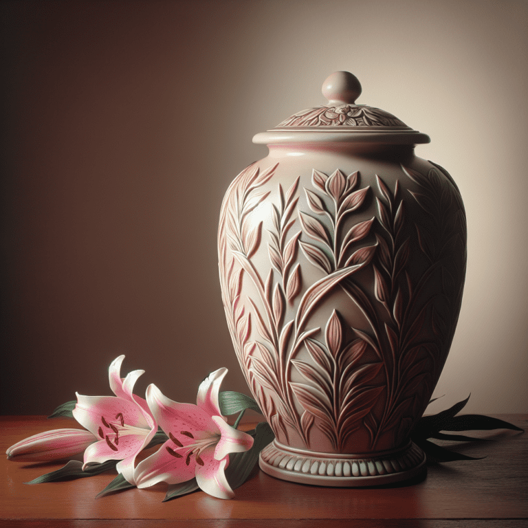 Keramische Roze Urn – Handgemaakt met Liefde