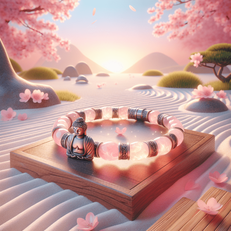 Rozenkwarts Boeddha armband