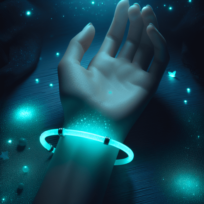 Armband turkoois (glow in the dark)