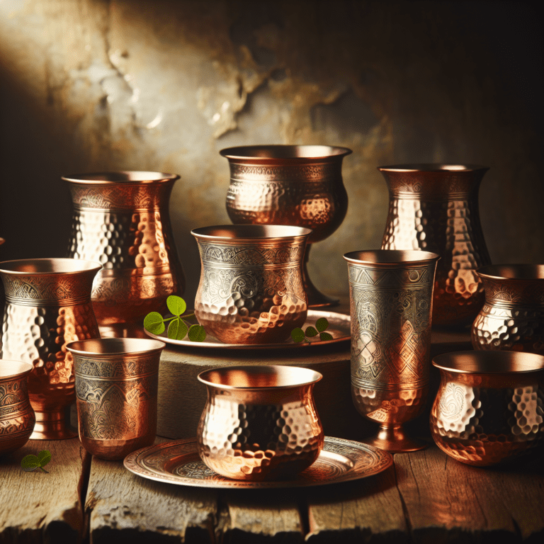 Koperen drinkbeker gehamerd