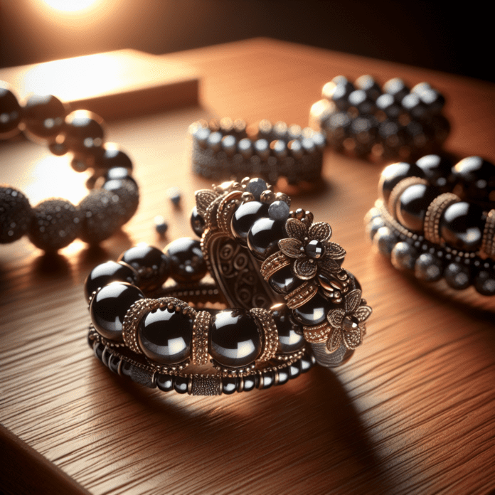 Ring van Edelsteenkralen Hematiet met kraal