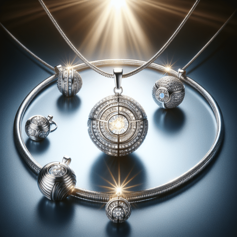 3 in 1 Pendel set bol aan Zilveren ketting