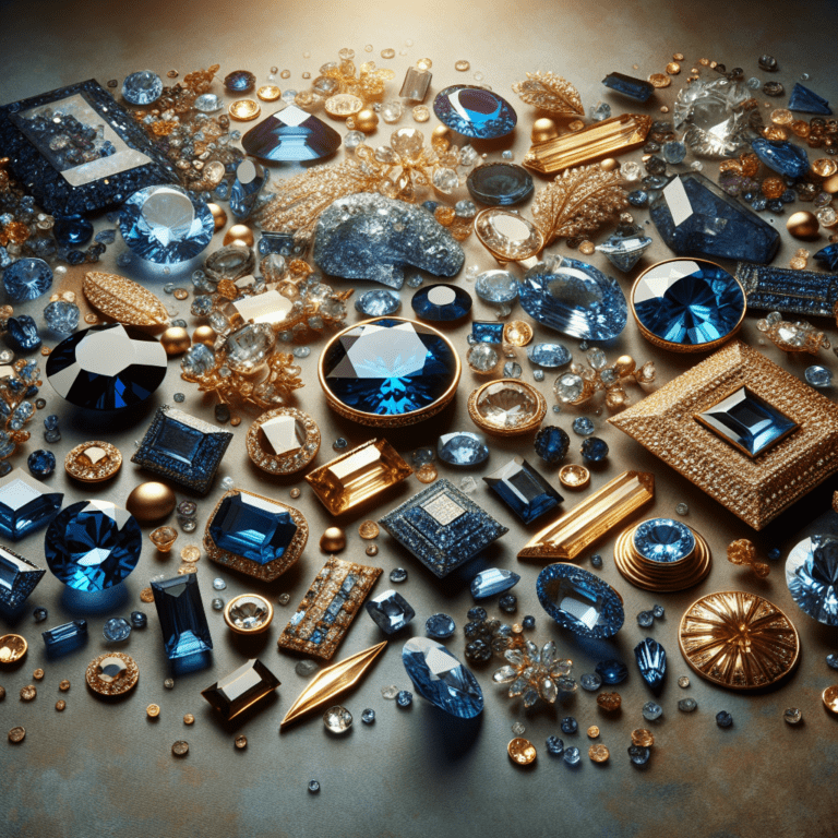 Blauwe Edelstenen en Goudkleurige Snippers