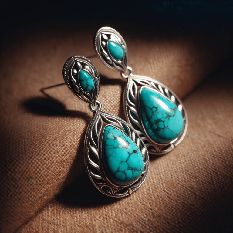 Turkoois oorbellen zilver