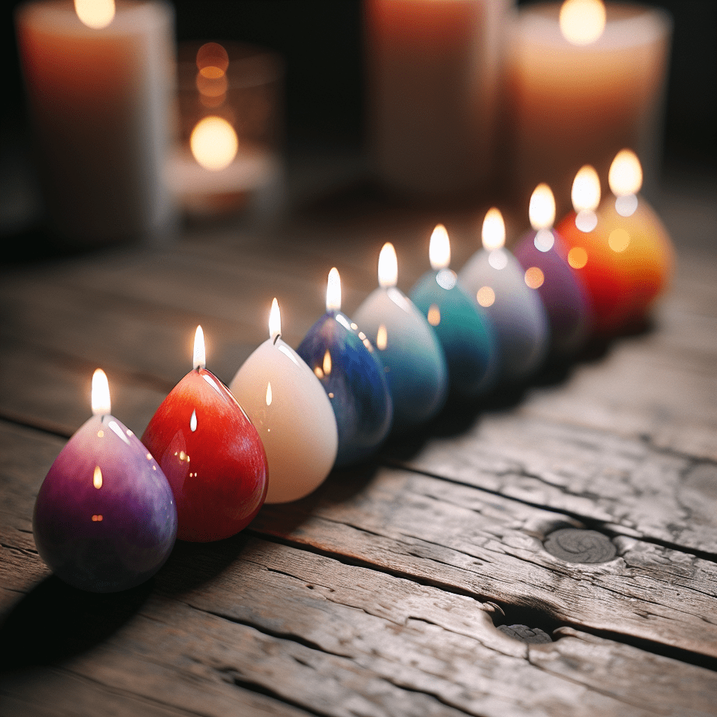 Theelichtjes chakra geurkaarsjes set van 7 stuks