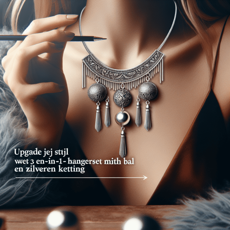 3 in 1 Pendel set bol aan Zilveren ketting