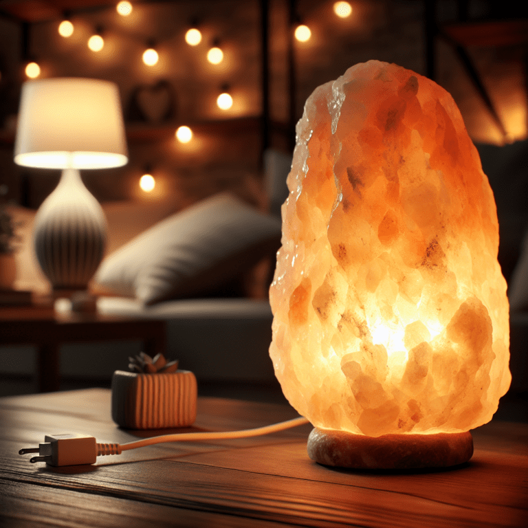 Zoutlamp ruw met snoer en LED lamp