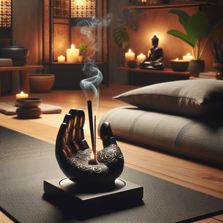 Verbeter je meditatieruimte met Zwarte Hars Wierookbrander in de handvorm van Boeddha