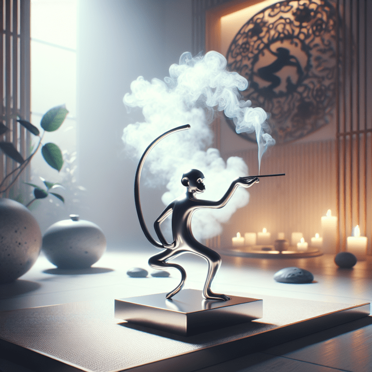 Vergroot je meditatieruimte met de Metalen Wierookhouder – Aap in Tai Chi Houding