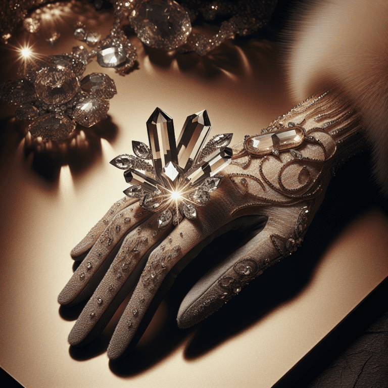 Ervaar pure luxe met de vingerloze handschoen met gelukskristal