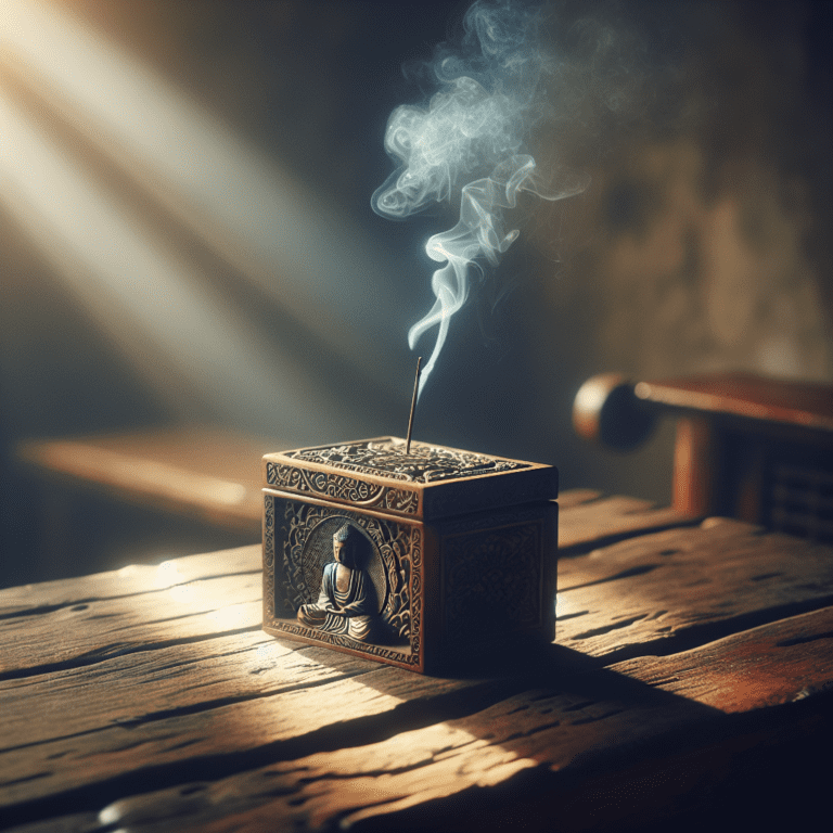 Verbeter je meditatieoefening met een houten wierookdoosje met Boeddha