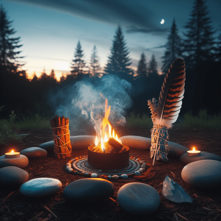 De heilige rituelen van het verbranden van Ki Heilig Hout en Ki Witte Salie