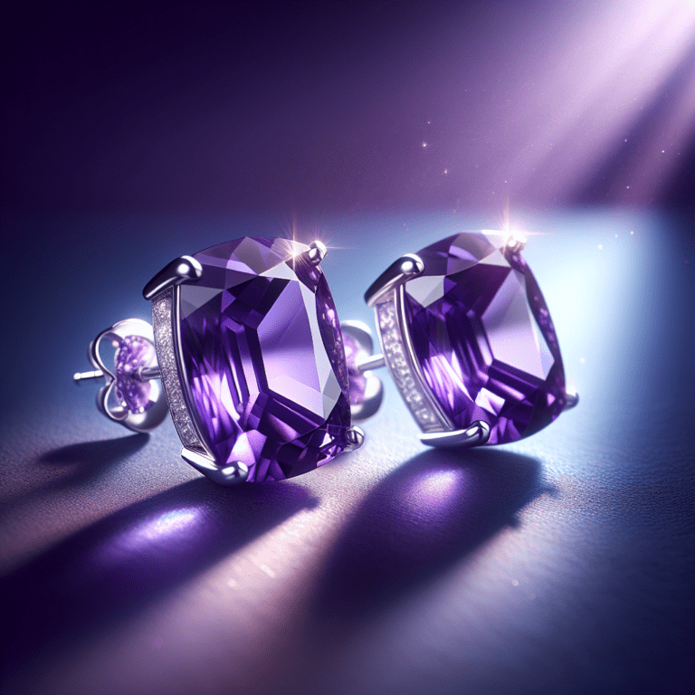 Verhoog uw stijl met prachtige amethistoorknopjes in 925 sterling zilver