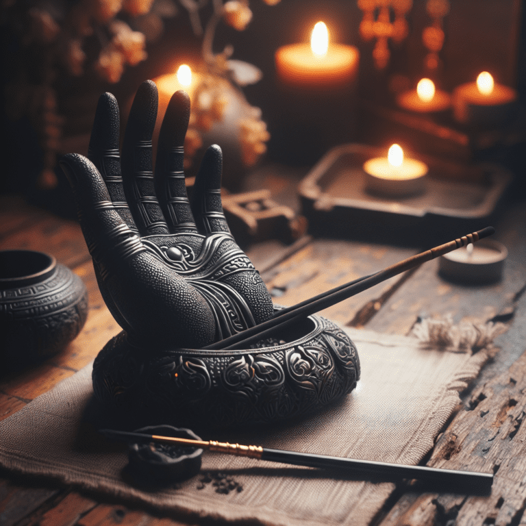 Kom tot rust en denk na met Zwarte Hars Wierookbrander, gemodelleerd naar de hand van Boeddha