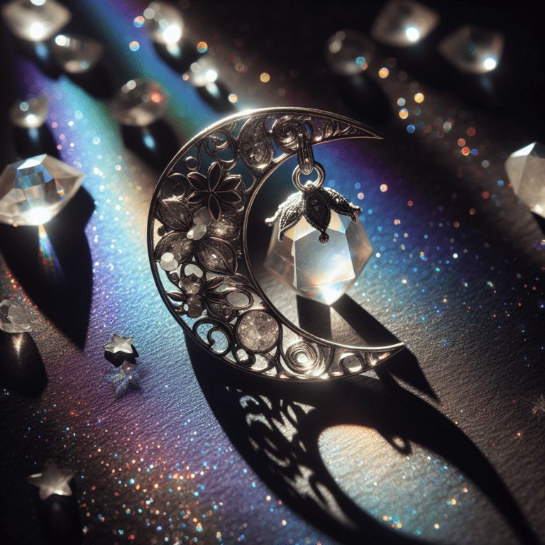 Omarm de schoonheid van de maan en de sterren met de decoratieve maan- en kristallen hanger