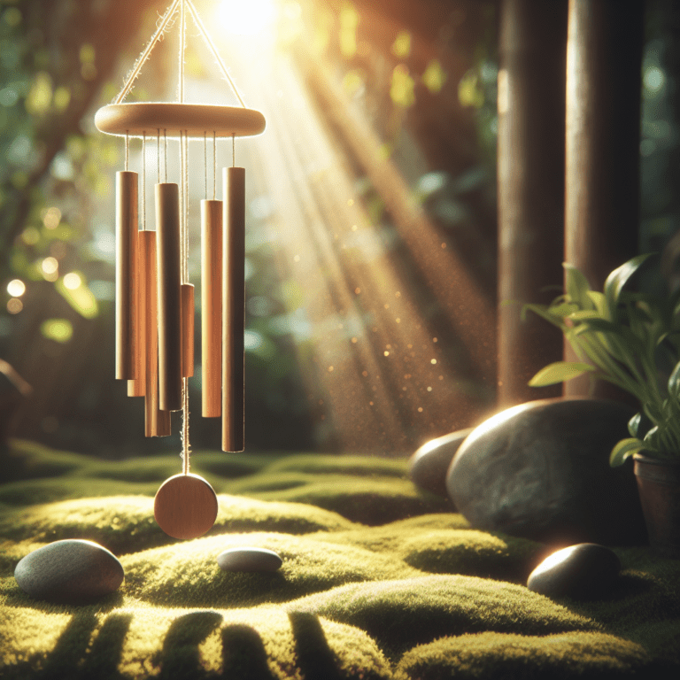 Spirituele Windgong met 6 Buizen en Houten Blad Hanger