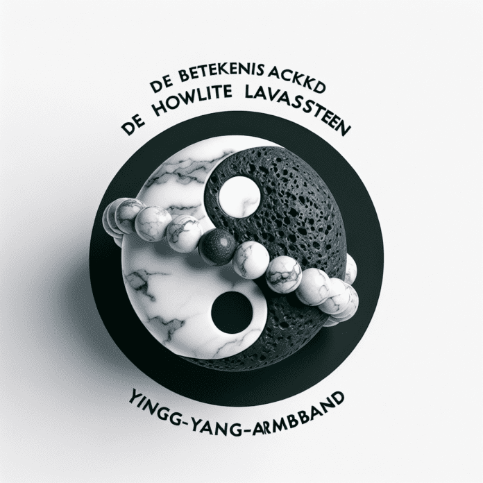 Howliet lavasteen ying-yang armband