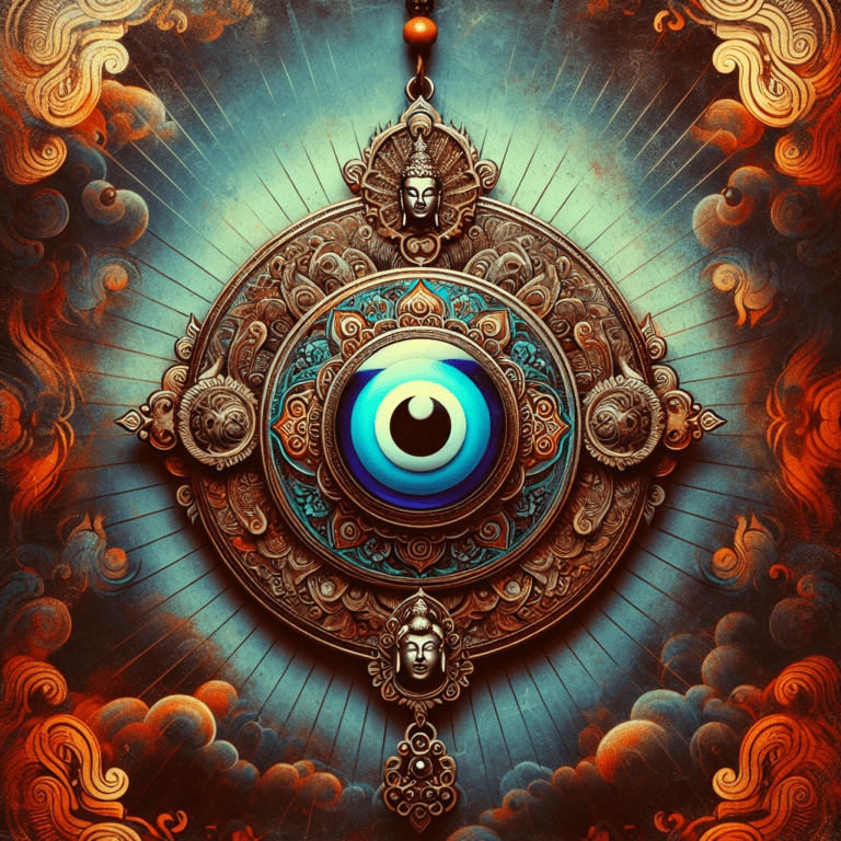 Boze oog met boeddha Sleutelhanger