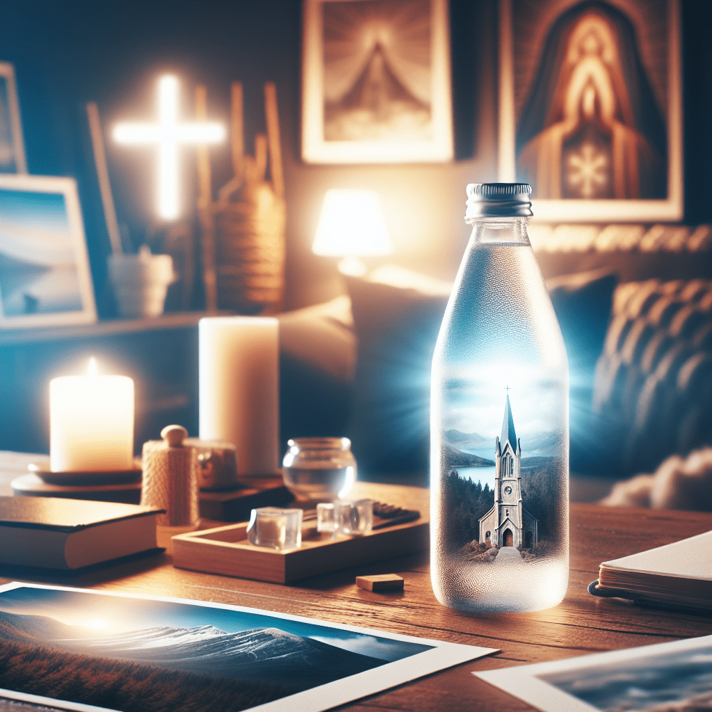 Hanger Fles Water uit Lourdes heilig water kruis