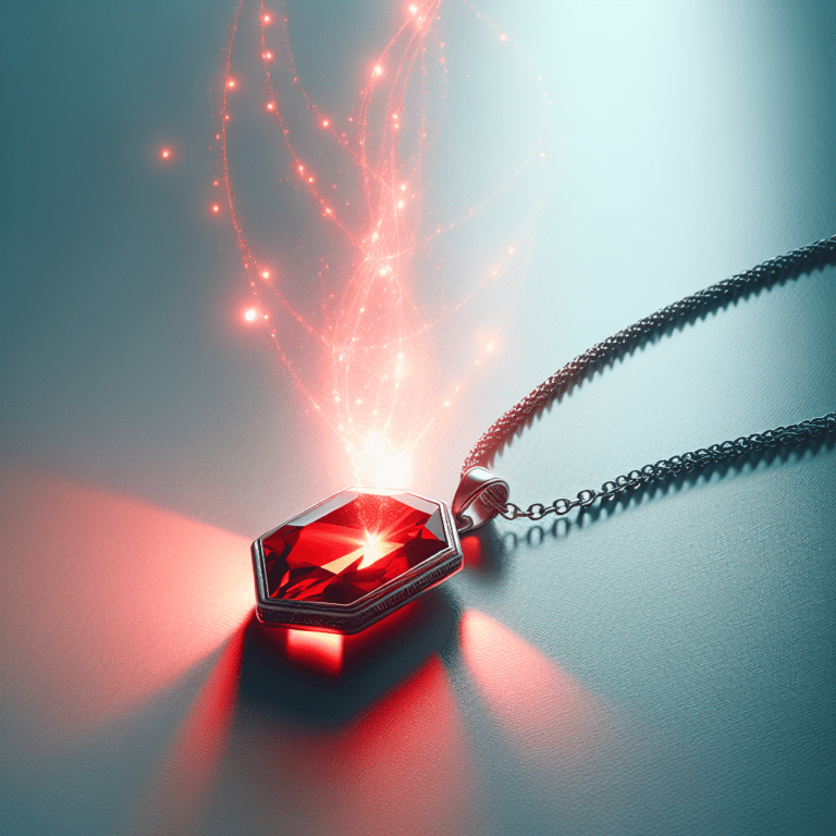 Hanger met rood kristal