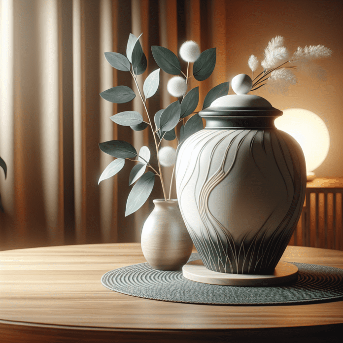 Keramische urn wit/zwart 750ml