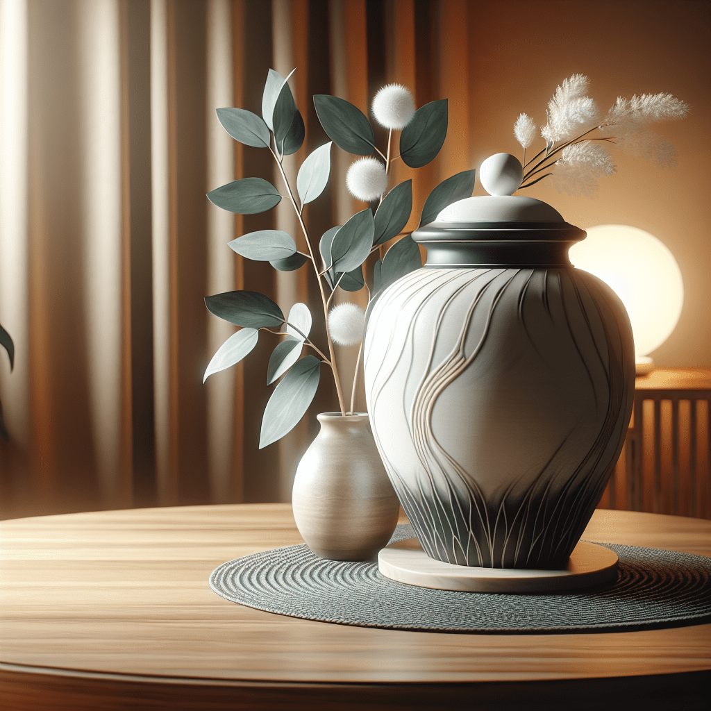 Keramische urn wit/zwart 750ml