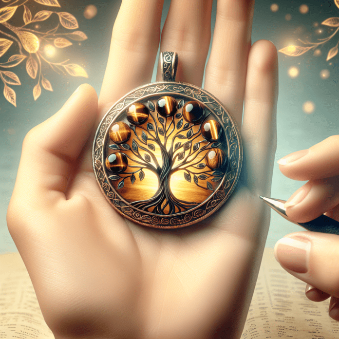 Levensboom Ornament met Tijgeroog