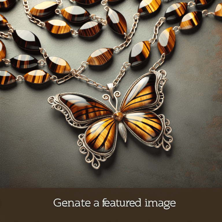 Vlinder ketting Tijgeroog