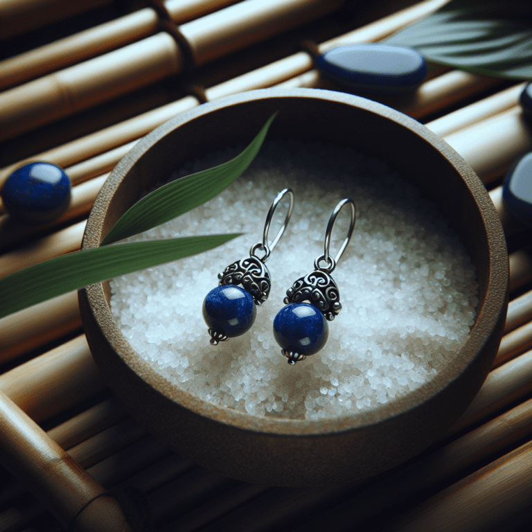 Oorbel 3 kralen lapis lazuli