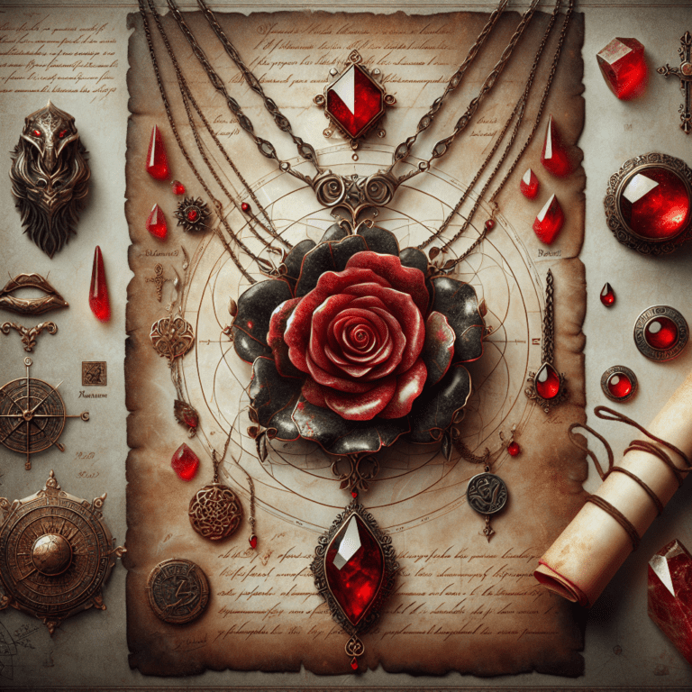 Rode Bloedsteen Roos Ketting van Touw