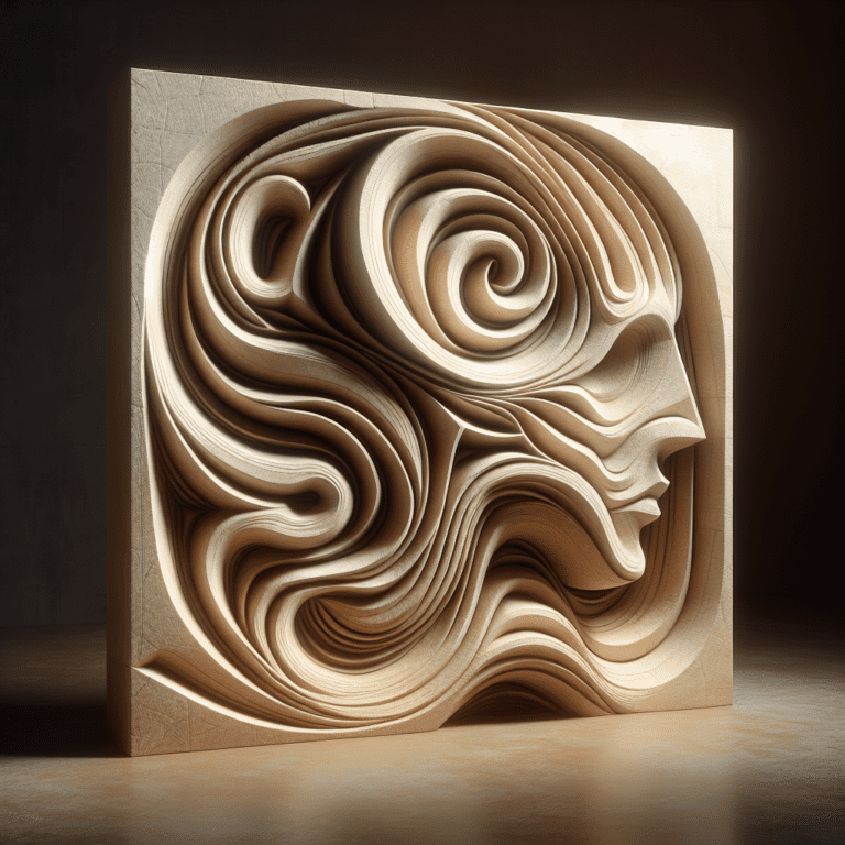 Abstract Zandsteen Beeld – “De Denker”