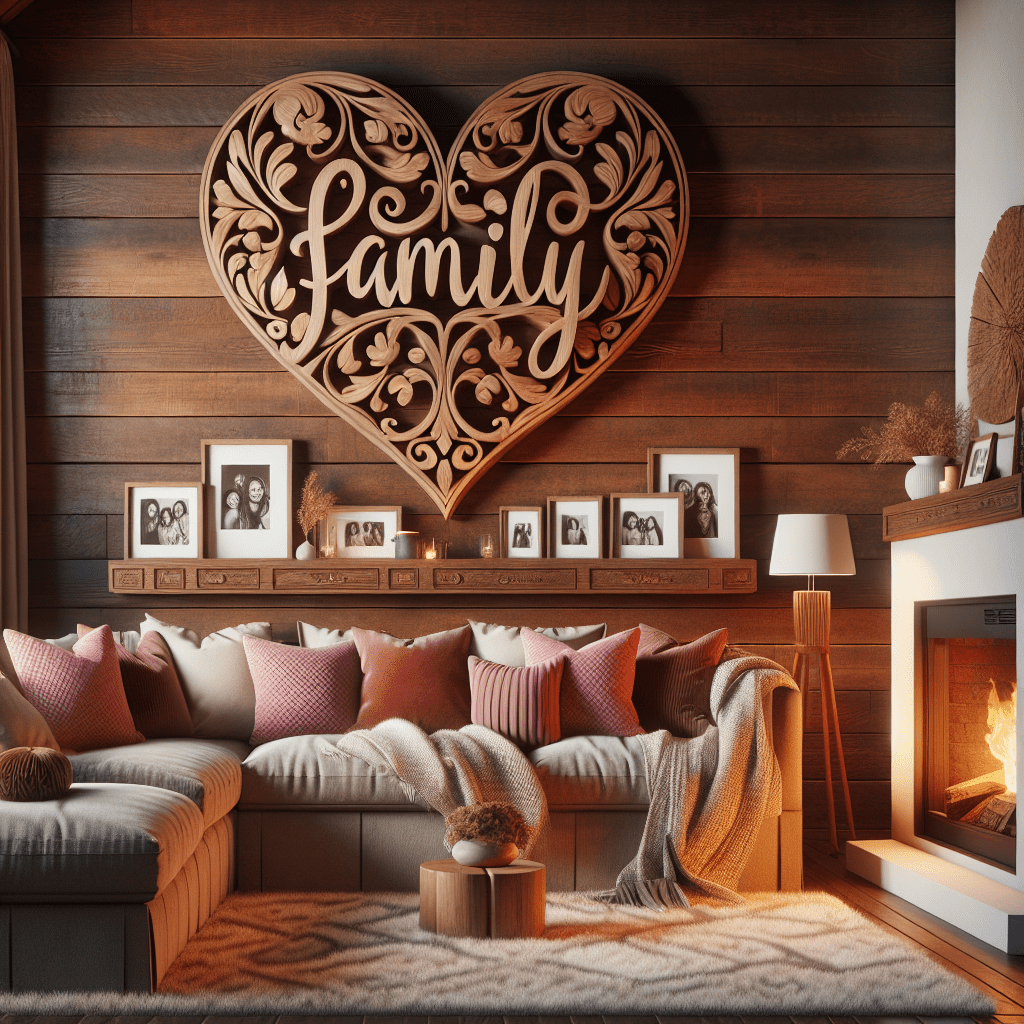 Decoratief Houten Hart met Tekst over Familie
