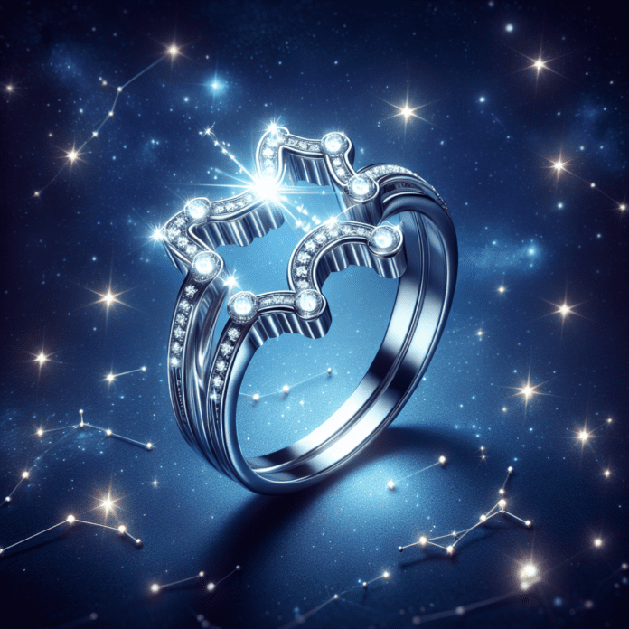 Zilverkleurige Waterman Sterrenbeeld Ring