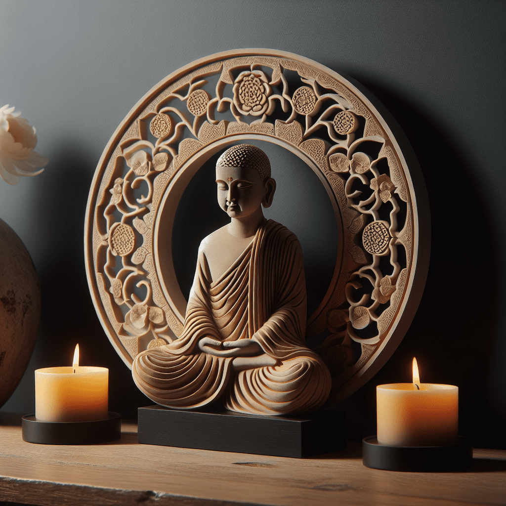 Monnik met 2 waxinelichthouders