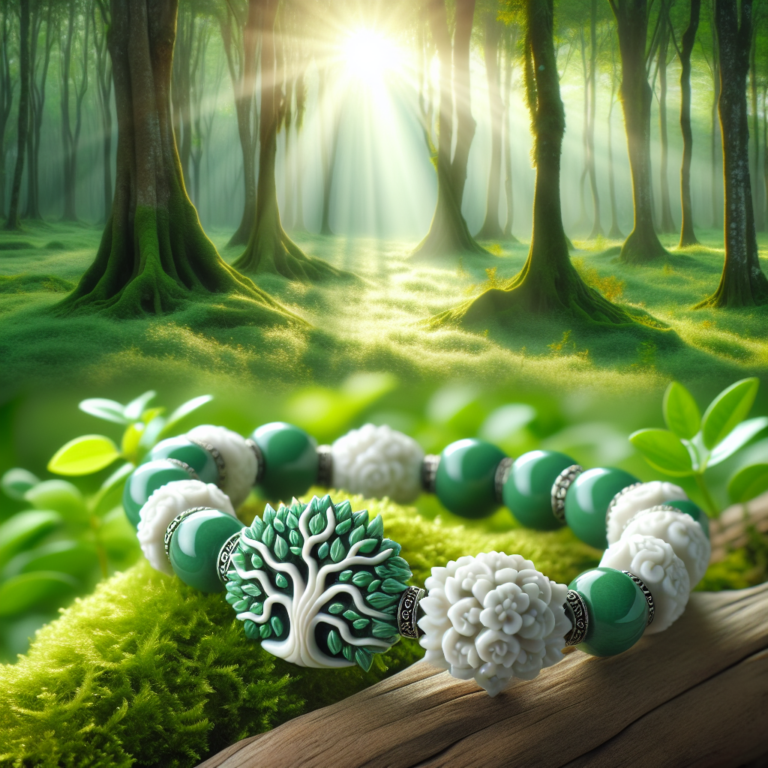 Ervaar de schoonheid van de natuur met een Levensboom-armband met porseleinen kralen