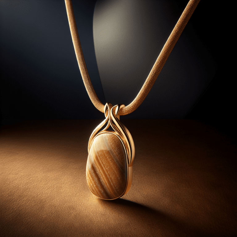 Verhoog uw stijl met een prachtige gouden ketting met een hanger van zandsteen