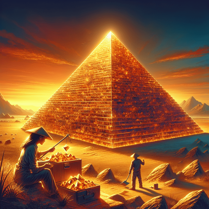 Piramide van Tijgeroog Natuursteen