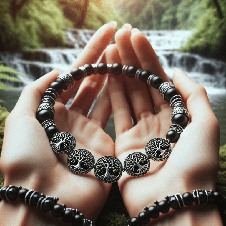 Armband Levensboom zwart verstelbaar