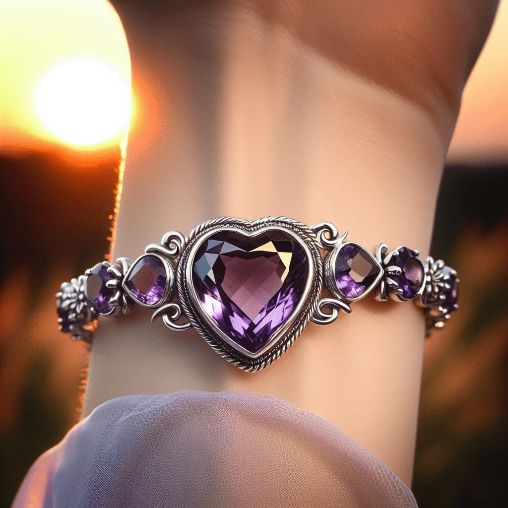 Amethist Armband zilveren sluiting